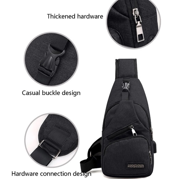 Unisex Crossbody Sling Chest USB Charging Backpack - Picture 2 of 5